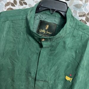 Masters Jacket Adult XL Green Bobby Jones Golf Silk Pullover Button Mens Rare